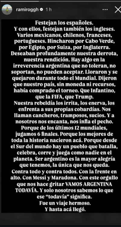 El descargo de Ramiro González